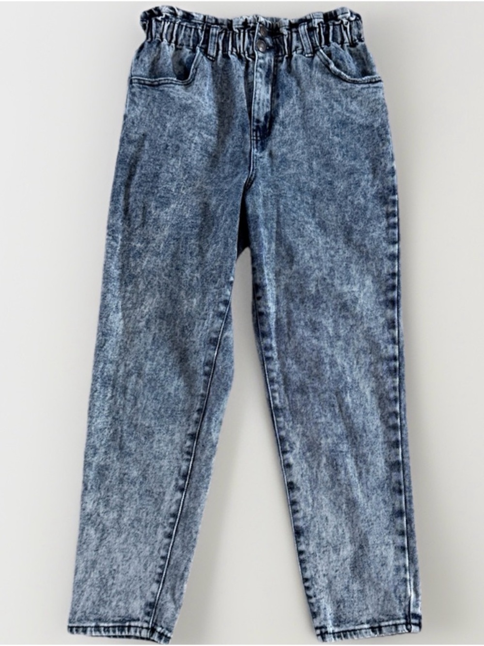 Wild Fable Paperbag Waist Acid Wash Mom Jeans Size 6